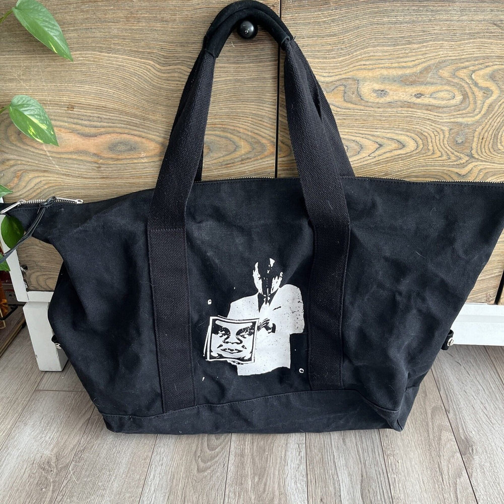 Obey Worldwide Canvas Duffle Bag Distressed Streetwear Overnight Bag